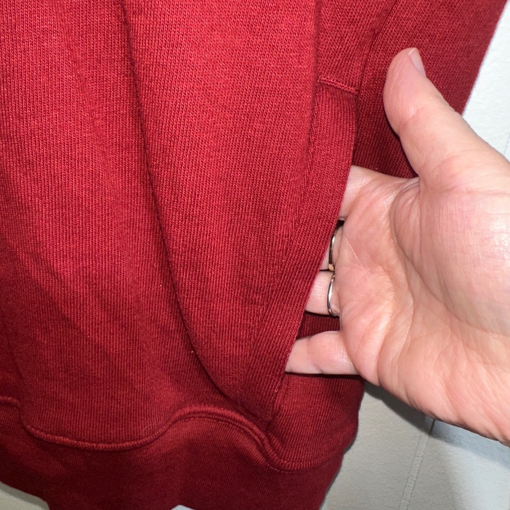 American Eagle Mens XS Burgundy Charcoal Colorblock Graphic Logo Hoodie XS 08513 - Picture 3 of 9